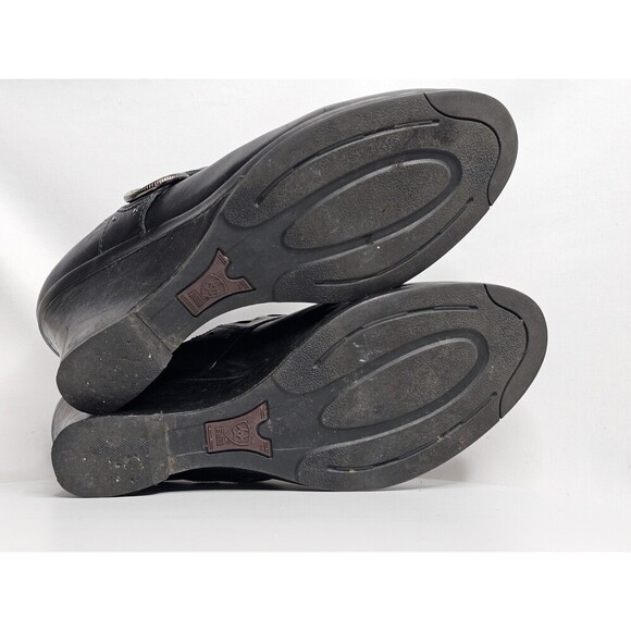 Ariat Leather Wedges Mules Slip On Womens 8.5 B Black Braided Leather Western - Picture 5 of 7